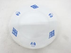 染付　菱中皿